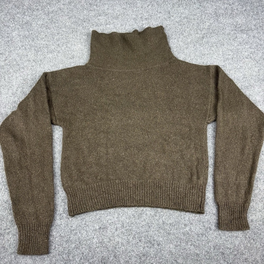 Cassidy Sweater Women's Small Vintage 90s Silk Angora Lambswool Turtleneck Brown